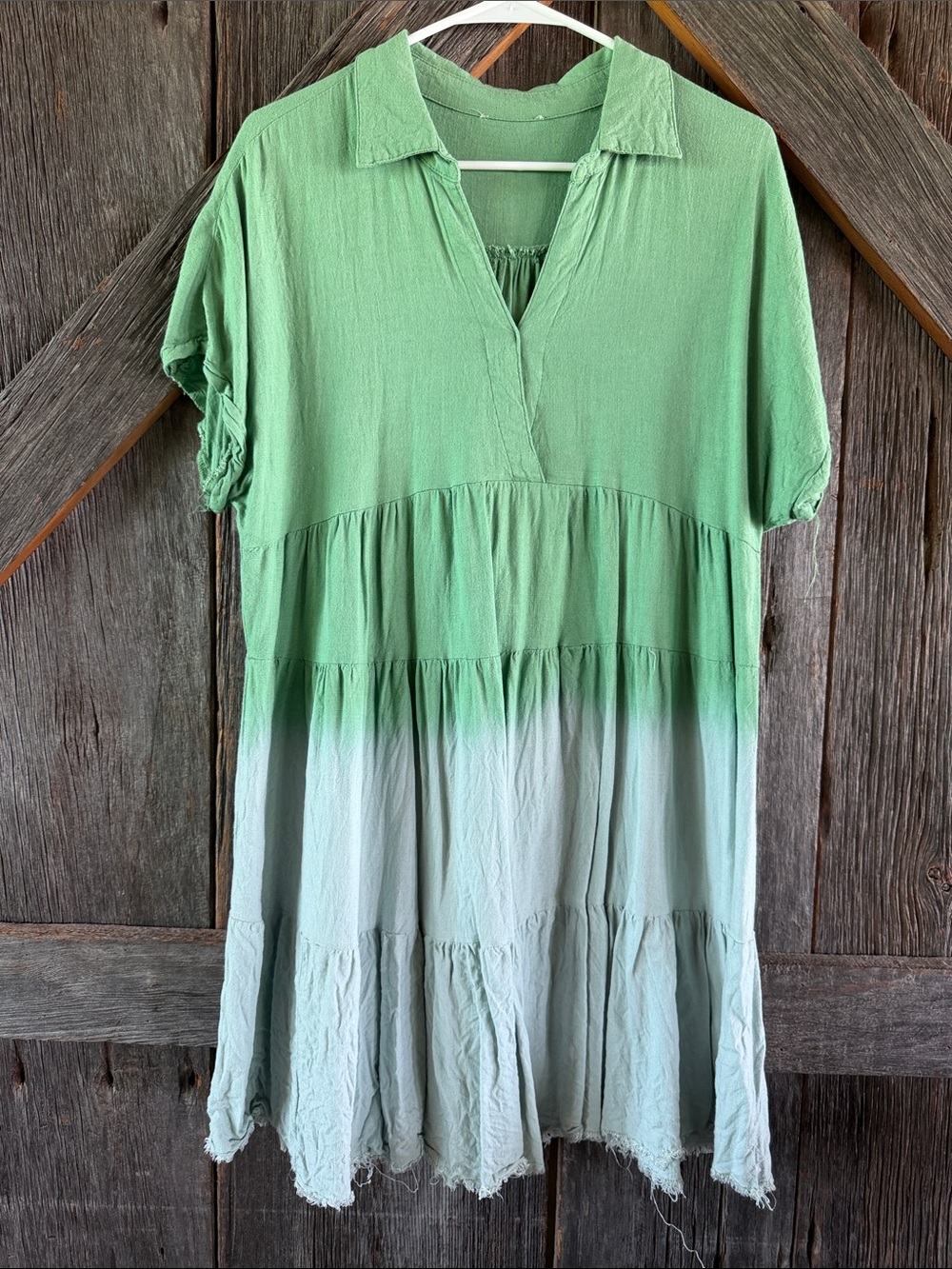 Light Green Ombre Tiered Women's Tunic Top
